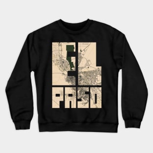 El Paso, Texas, USA City Map - Vintage Crewneck Sweatshirt